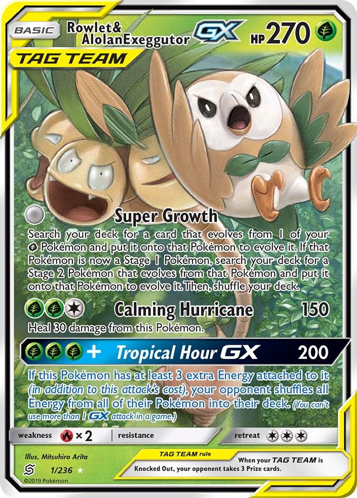 Rowlet & Alolan Exeggutor GX #1 Unified Minds