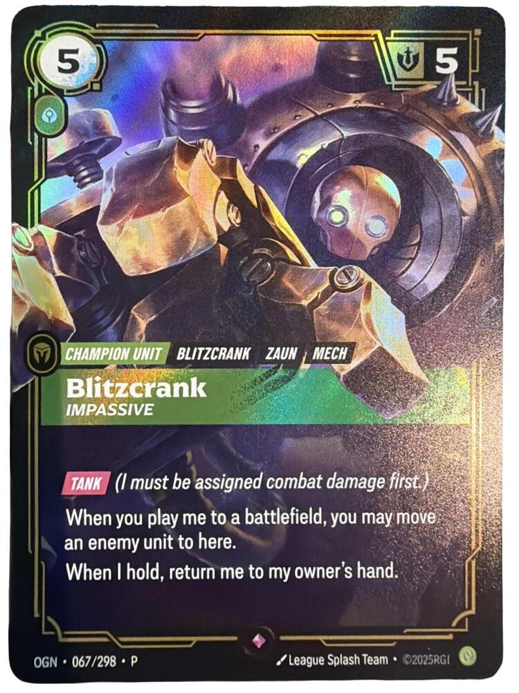 Blitzcrank - Impassive - Riftbound Organized Play Promotional Cards (OPP)