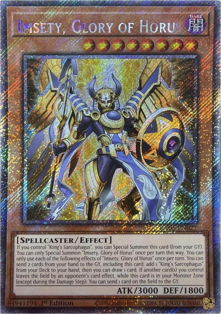 Imsety, Glory of Horus (Platinum Secret Rare) - Rarity Collection 5 (RA05)