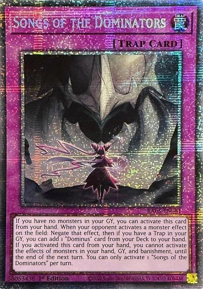 Songs of the Dominators (Starlight Rare) - Rarity Collection 5 (RA05)