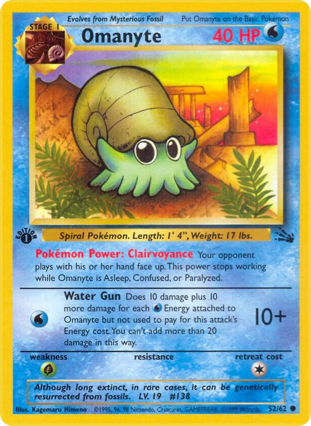 Omanyte [1st Edition] #52 Pokemon Fossil