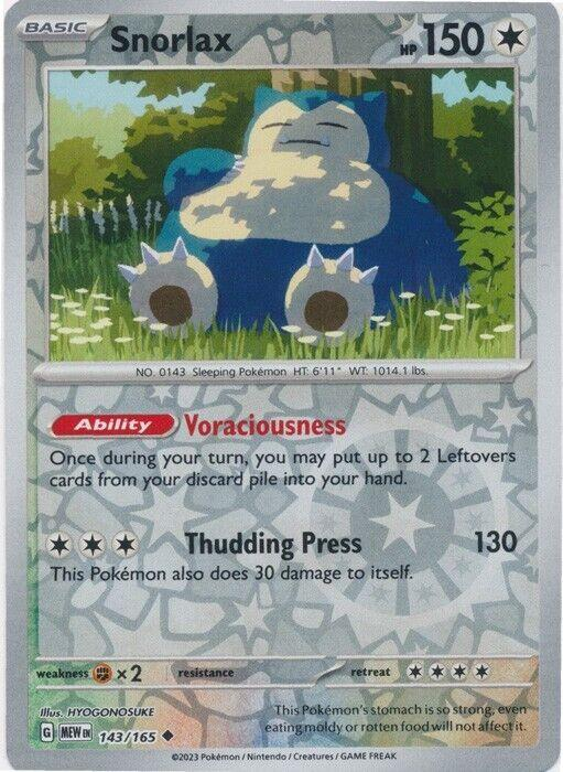 Snorlax [Reverse Holo] #143 Scarlet & Violet 151