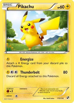 Pikachu #115 {EXC} Black & White